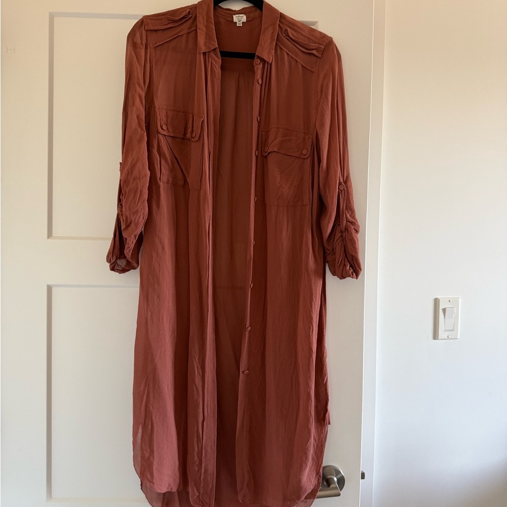 Wilfred Terracotta Long Sleeve Dress